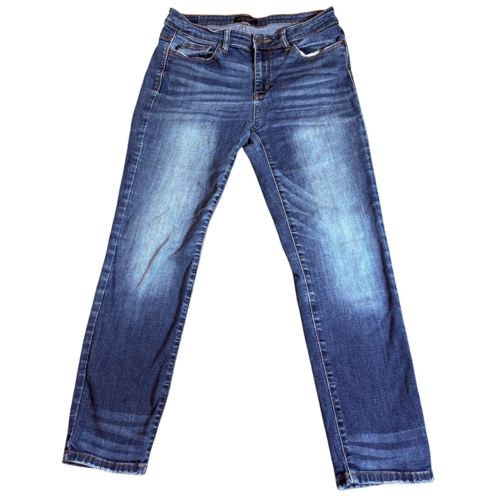 Judy Blue Los Angeles Jeans Womens 29 Blue Denim Relaxed Fit Tapered Leg Hipster